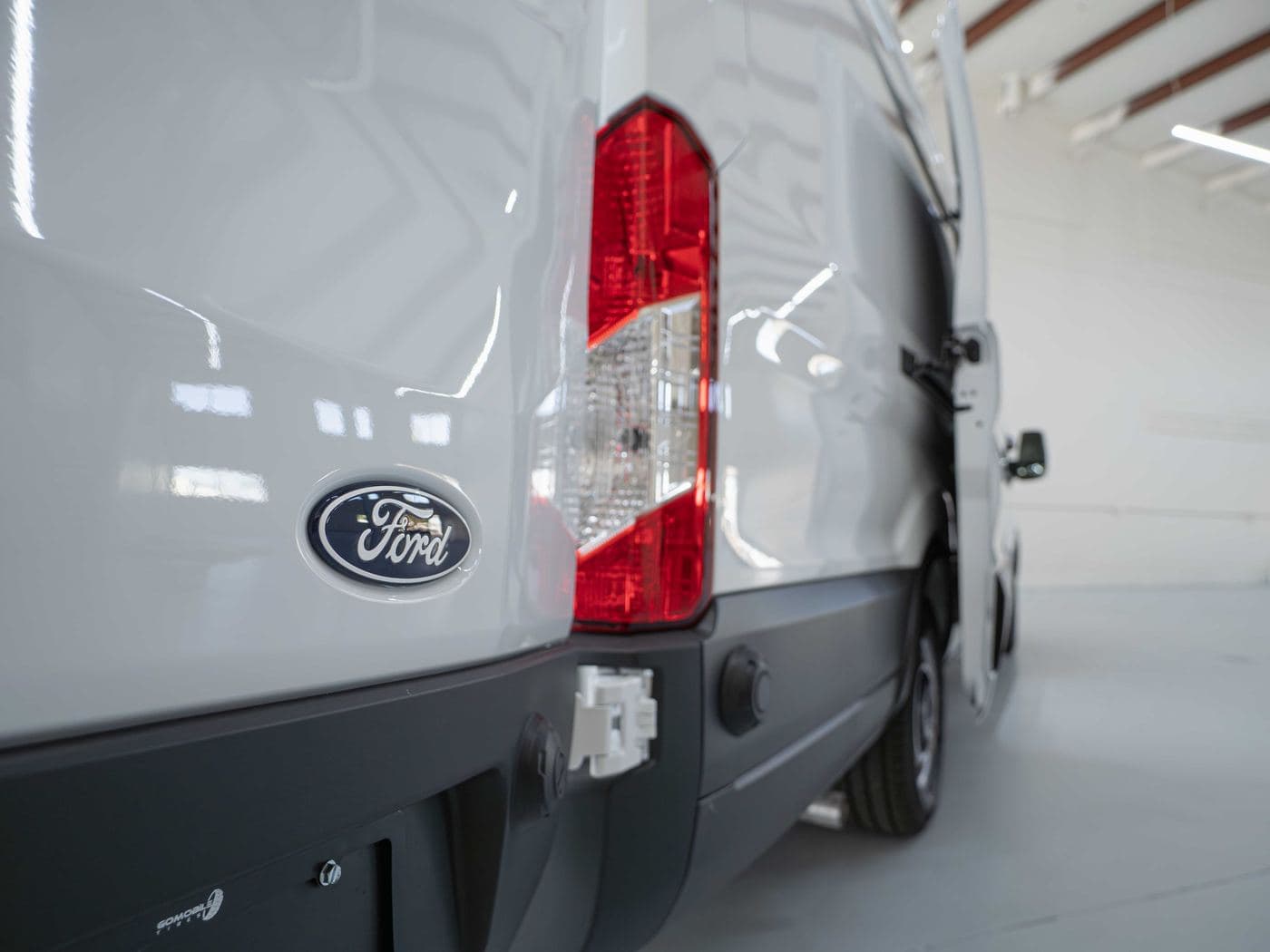 Close-up detail of the finished Ford Transit build
